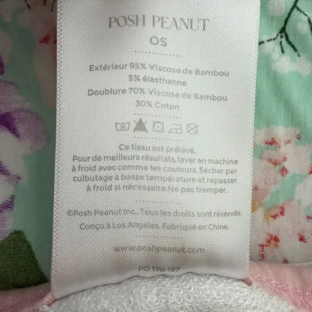 Posh Peanut Infant Hooded Bath Towel Green Floral